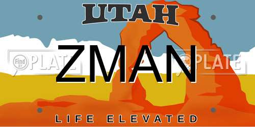 ZMAN Utah License Plate