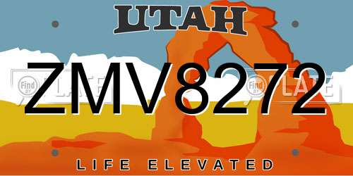 ZMV8272 Utah License Plate
