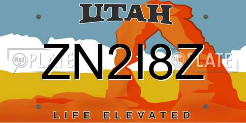 ZN2I8Z Utah License Plate