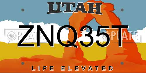 ZNQ35T Utah License Plate