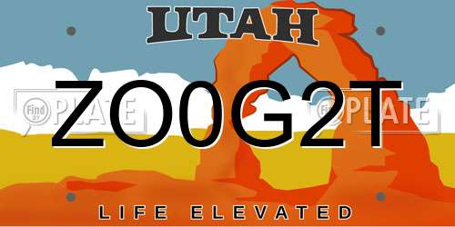 ZO0G2T Utah License Plate