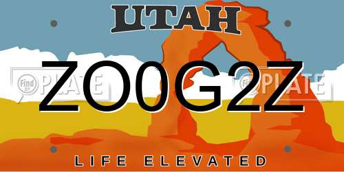 ZO0G2Z Utah License Plate