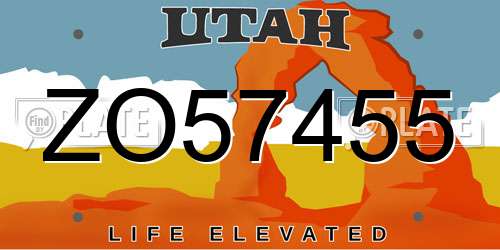ZO57455 Utah License Plate