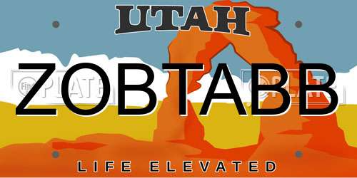 ZOBTABB Utah License Plate