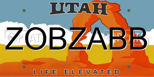 ZOBZABB Utah License Plate