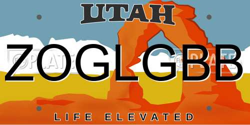 ZOGLGBB Utah License Plate