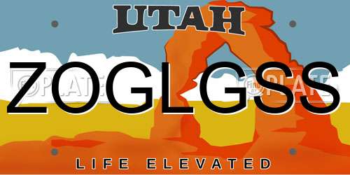 ZOGLGSS Utah License Plate