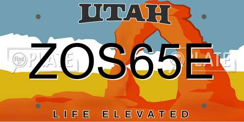 ZOS65E Utah License Plate