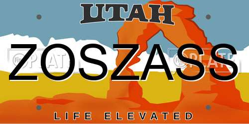 ZOSZASS Utah License Plate
