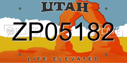 ZP05182 Utah License Plate