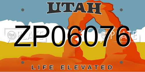 ZP06076 Utah License Plate