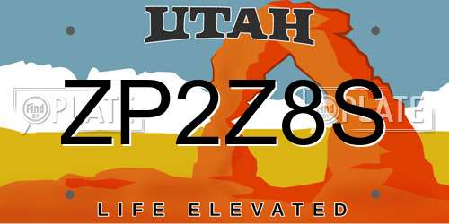 ZP2Z8S Utah License Plate
