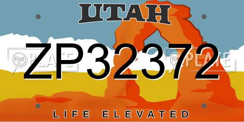 ZP32372 Utah License Plate