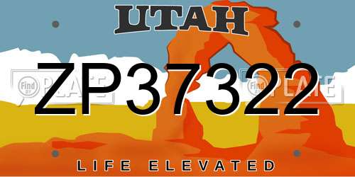 ZP37322 Utah License Plate