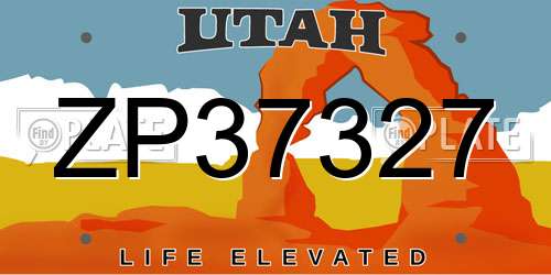 ZP37327 Utah License Plate