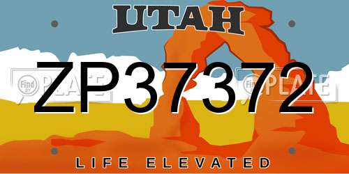 ZP37372 Utah License Plate