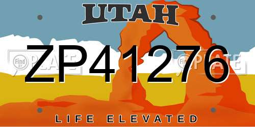ZP41276 Utah License Plate