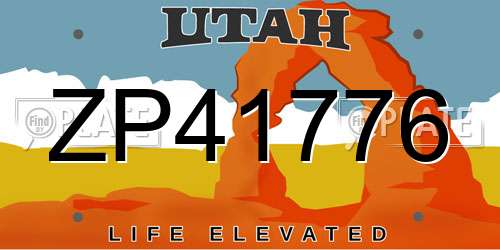 ZP41776 Utah License Plate