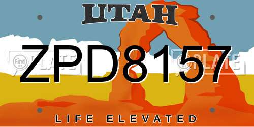 ZPD8157 Utah License Plate