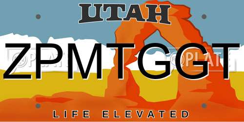 ZPMTGGT Utah License Plate