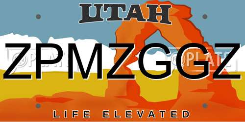 ZPMZGGZ Utah License Plate