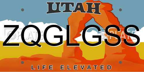 ZQGLGSS Utah License Plate