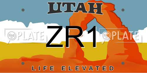 ZR1 Utah License Plate