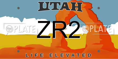 ZR2 Utah License Plate