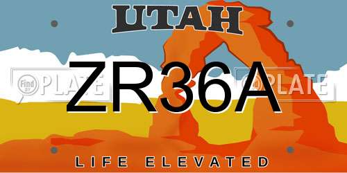 ZR36A Utah License Plate