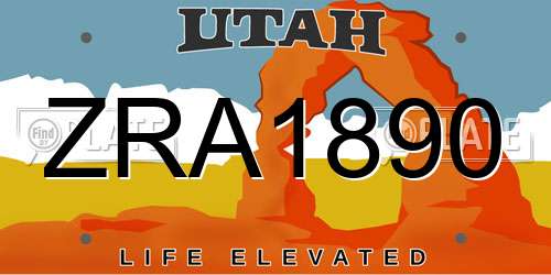 ZRA1890 Utah License Plate