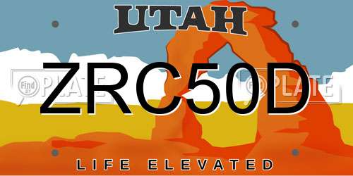 ZRC50D Utah License Plate