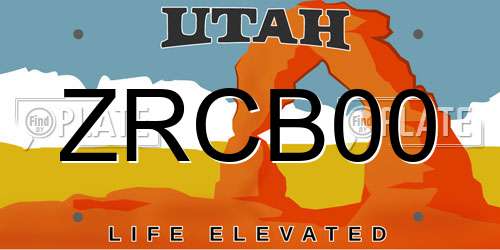 ZRCB00 Utah License Plate
