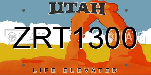 ZRT1300 Utah License Plate