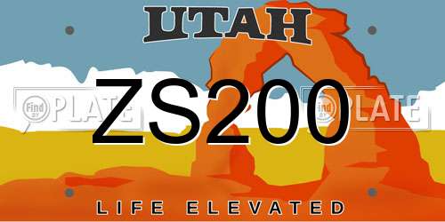 ZS200 Utah License Plate