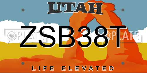 ZSB38T Utah License Plate