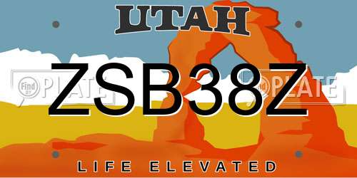 ZSB38Z Utah License Plate