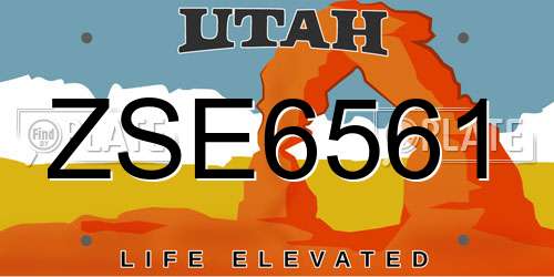 ZSE6561 Utah License Plate