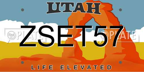 ZSET57 Utah License Plate