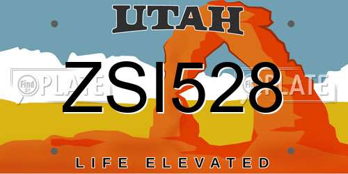 ZSI528 Utah License Plate