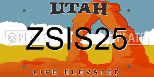 ZSIS25 Utah License Plate