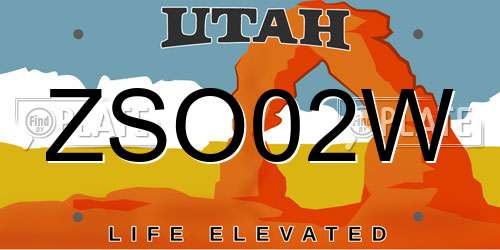 ZSO02W Utah License Plate
