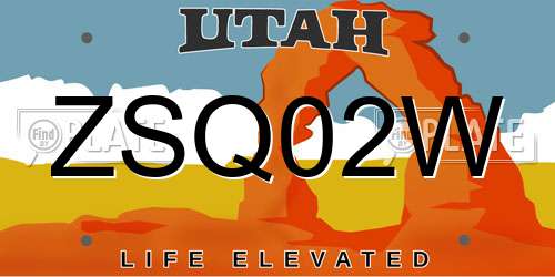 ZSQ02W Utah License Plate