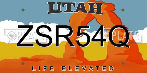 ZSR54Q Utah License Plate
