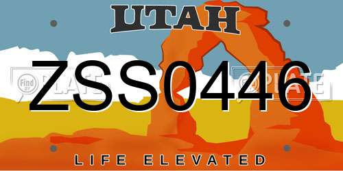 ZSS0446 Utah License Plate