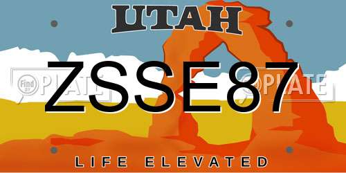 ZSSE87 Utah License Plate