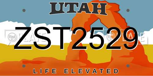 ZST2529 Utah License Plate