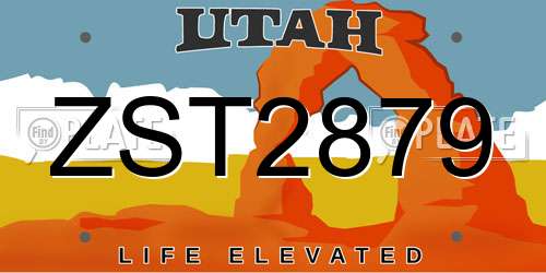 ZST2879 Utah License Plate