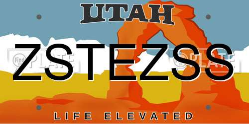 ZSTEZSS Utah License Plate