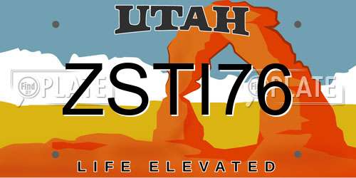 ZSTI76 Utah License Plate