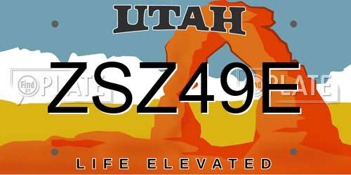 ZSZ49E Utah License Plate